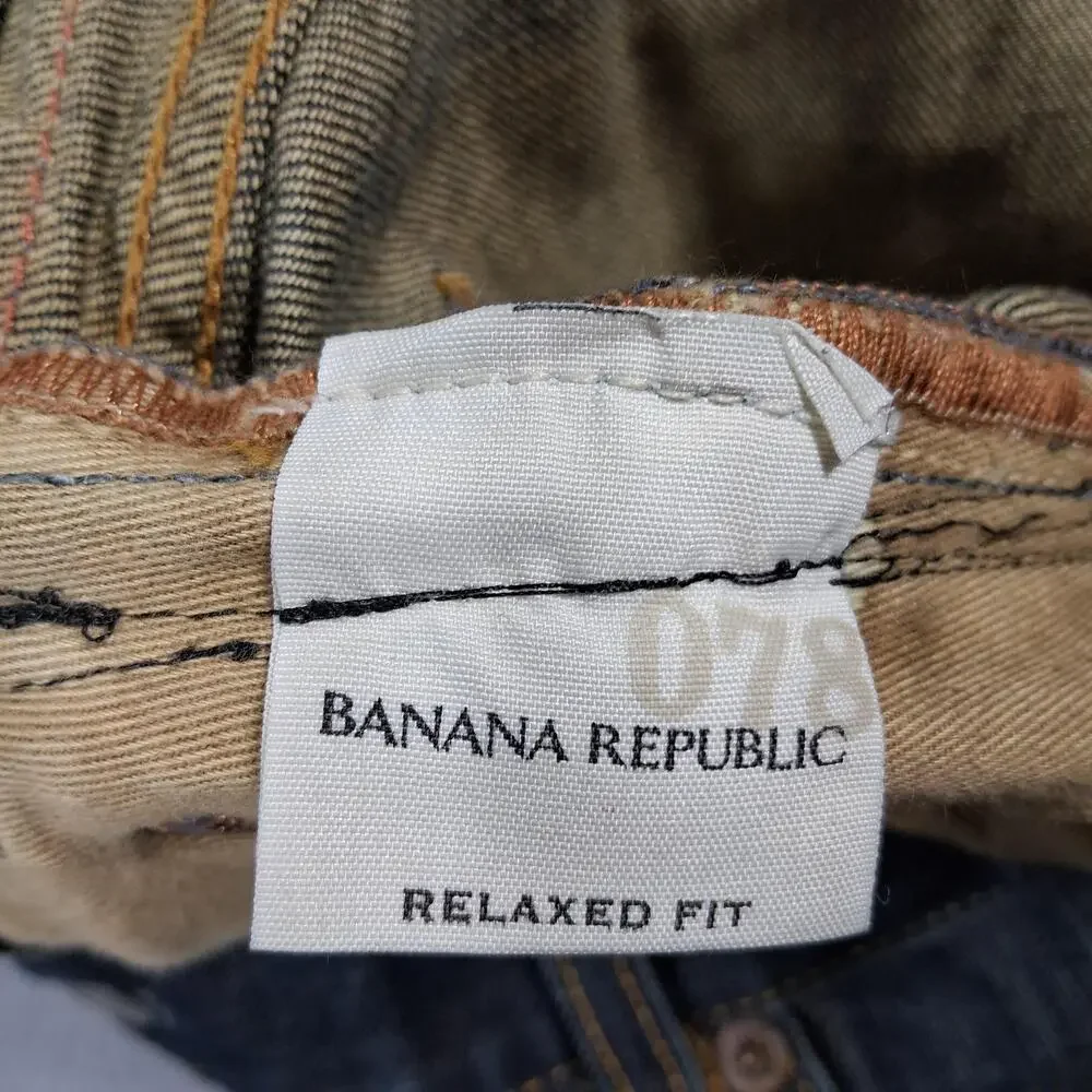 Banana Republic Relaxed Fit Jeans Mens 38x30 Blue Denim Straight Leg Dark Wash